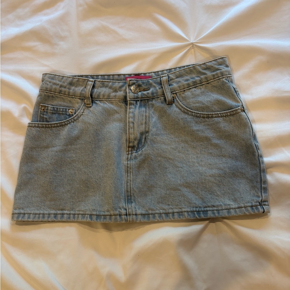 Edikted blue denim mini skirt Size XS